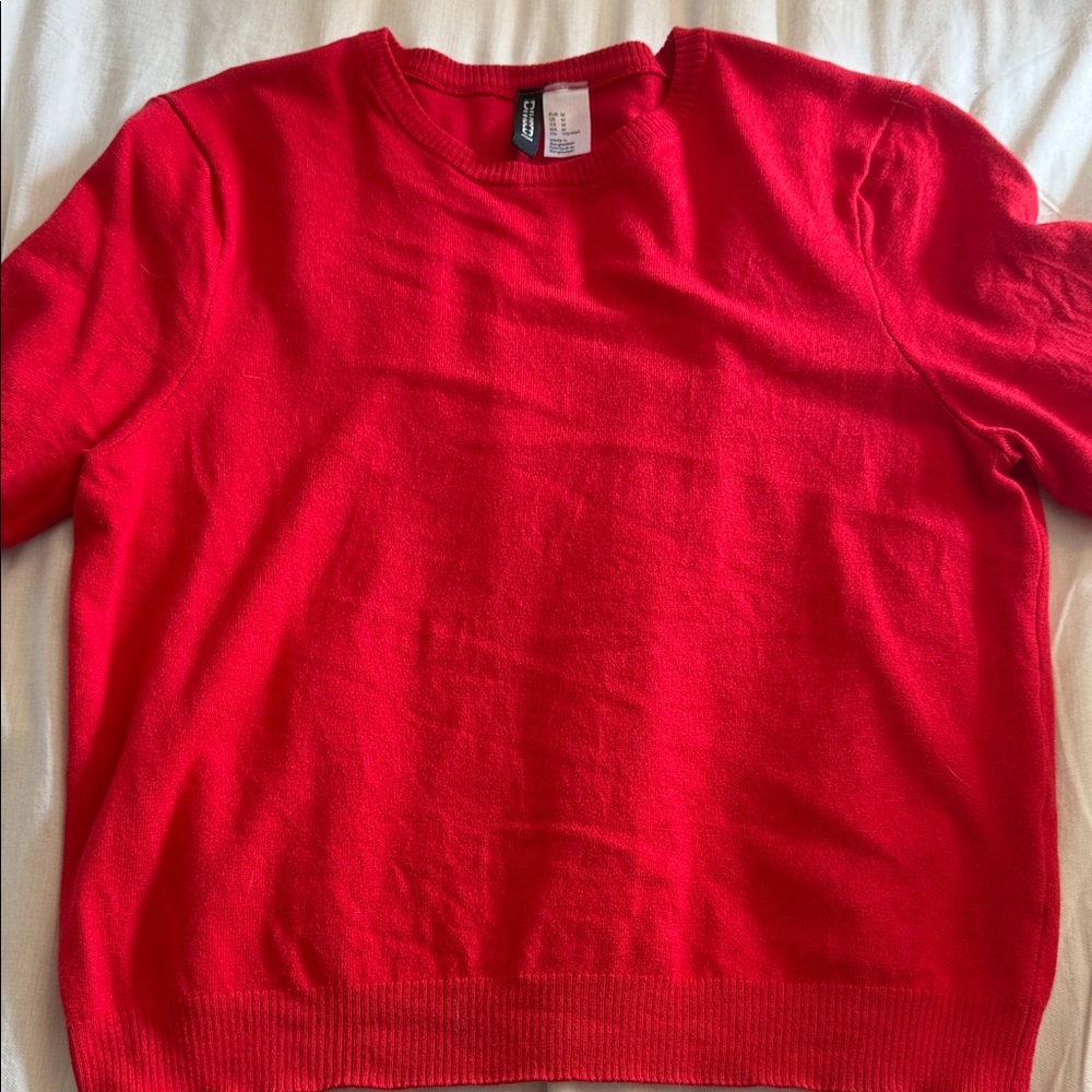 H&M Bold Red Knit Top